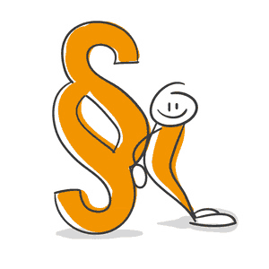 Männlein mit Paragrafen-Symbol